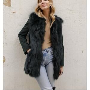 NWT Youhan Women's Faux Fur Vest Coat Sleeveless Jacket size xs